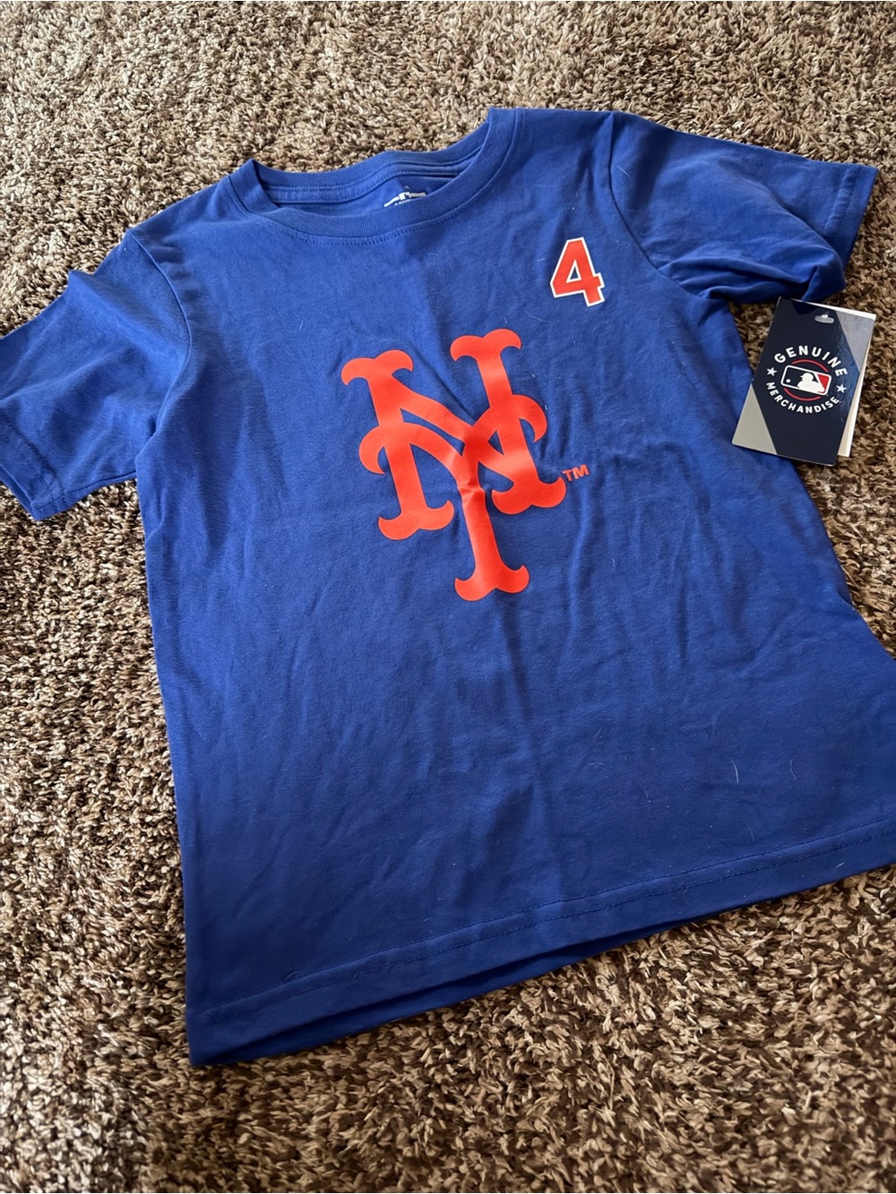 NWT Genuine Merchandise Kids New York Mets Blue Logo Tee